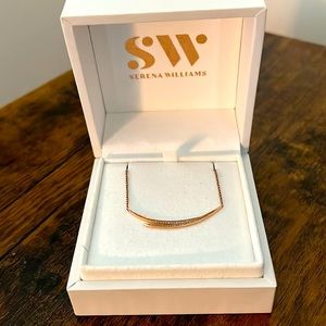 Serena Williams rose gold 10K diamond necklace 1/4 CT . Original box